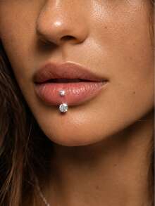 FOREVER QUEEN قطعة واحدة من الفضة الإسترليني عيار 925 حلقة حاجب منحنية عمودية لابريه مجوهرات ثقب الشفاه حجر زركوني شفاف روك سنغ أقراط 3 مم 4 مم 5 مم - أعزب - مشاهدة 5
