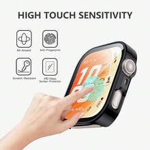 2pcs Ivory White Fit 5pro Smartwatch Tempered Glass Integrated Protective Case & Film - 2pcs Ivory White Shell Film Integrated - View 9