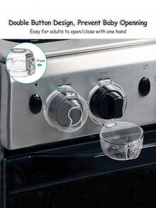 Transparent Heat-Resistant Child-Proof Stove Knob Cover, Child Kitchen Safety Stove Oven Lock, Baby Baptism Home Decor Gift - Multicolor - View 5
