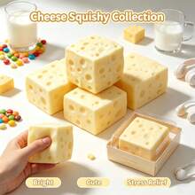 1pc.Simulation Cheese Cube Maltose Squishy Squeeze Fidget Toy.One Size.ESent At Random.Squishy Toy /Stress Ball /Squeeze Toy /Fidget Toy /Slow Rebound /Halloween Gift /Halloween Decoration /Monster Squishy /Anxiety Relief Toy.Needing.Squishy - Multicolor - View 6