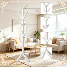 Holz Mantelhalter,Modernes Design Mantelhalter,Wohnzimmer Mantelhalter(Nur Mit Mantelhalter) - 白色 - 查看 5