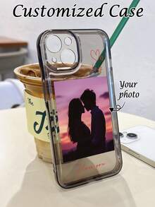Personalized Custom Photo Phone Case, Customized Couple Pet Photo Portrait Anti-Drop Thickened Protective Cover For 11 13 15 16 17 Pro Max, Custom Image Design Protective Phone Shell, Personalized Gift Custom Printed Phone Case Accessory, Durable Shockproof Back Cover With Custom Pictures - Multicolor - View 2