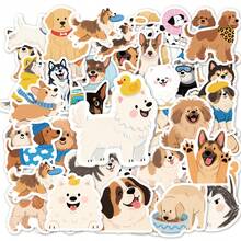 50Pcs Cute Dog Stickers, Cartoon Puppy Waterproof Vinyl Decals, Decor Stickers For Water Bottles, Laptops, Luggage, Teen Back To School Stationery - Multicolor - View 1