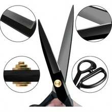 10 Inch Heavy Duty Tailor Scissors - Steel Blades, Suitable For Fabric, Leather And Crafting - Ergonomic Handle, Suitable For Sewing, Trimming And Office Use - Christmas And Halloween Gift - Black - View 5