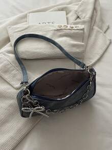 New Fashion Versatile Textured Shoulder Bag Underarm Women's Bag - Blue - View 4