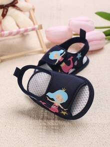 Summer Baby Sandals, 0-1 Year Old Soft Anti-Slip Breathable Baby Girl Shoes - Blue - View 3