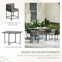 4-Seater Rattan Cube Garden Furniture Set With Cushions - Charcoal Grey - T0001-01-8240 - View 8
