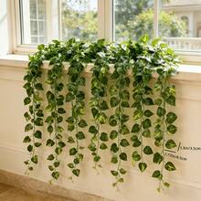 1 PIEZA/12 PIEZAS/24 PIEZAS Hiedra Artificial Verde para Colgar en la Pared Exterior - Guirnalda Artificial, Adecuada para el Hogar, Jardín y Fiesta de Boda - Follaje Artificial Realista, Adecuado para Decoración Interior y Exterior, Fácil Instalación, Opción Ideal para Decoración del Hogar y Arco de Boda en el Jardín - Verde militar - Ver 8