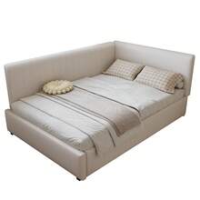 Sofa Bed Frame Beige 194 X 146.5 X 82.5 Cm - Beige - View 7