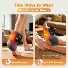 Electric Foot Massager Heated Vibration Cordless Ankle Wrap Portable Leg Care Relaxation Pad For Home Office Women Seniors - View 7