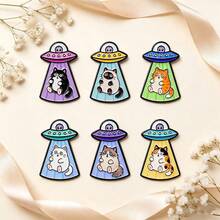 Funny UFO Space Cat Lapel Enamel Pins And Brooches Badge Pins For Backpacks Bags Backpack Cool Decoration Friend For Gifts - Multicolor - View 9