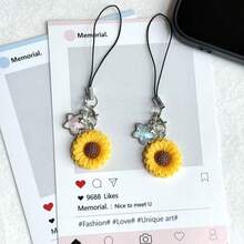 1/2pcs Transparent Star & Sunflower Phone Charm Pendant, Creative Small Accessory, Suitable As Gift - Multicolor - View 10
