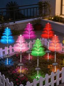 Solar Powered LED Fountain 5-Layer Jellyfish Light, With Starry Seven-Color Changing, Outdoor Lighting Waterproof, Multi-Layer Jellyfish Shaped Solar Flower Light, Suitable For Garden, Yard, Outdoor, Holiday Party Gift - One Size - View 8