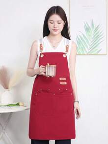 1pc Personalized Valentine's Day Apron, Customized Apron, Kitchen Apron, Cooking Apron, Durable Couple Work/Cooking Apron, Adjustable Neck Strap With 1 Towel Pocket, Suitable For Mother's Day/Father's Day Gift, Unisex, Anniversary Gift - Multicolor - View 14