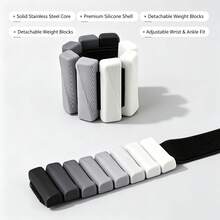 1 Pair Adjustable Size, Detachable Weight, Portable Strength Training Silicone Wrist & Ankle Weights, 1lb (480g) Per Pair, With Solid Steel Core, Suitable For Yoga, Dance, Walking, Pilates, Running, Aerobics, Home Workout Wearable Fitness Bands, Multiple Colors Fitness Accessories Available - Multicolor - View 11