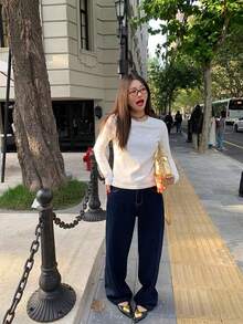 Women's Long Sleeve T-Shirt New Style Base Layer Top, Autumn/Winter Innerwear, Can Be Worn As Outerwear, Design-Focused - White - View 4