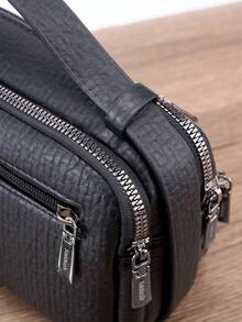 HOVI'S Tas Tangan Minimalis Retro Fashion Bisnis Kasual Portabel Kapasitas Besar Multifungsi Tas Genggam Tas Ponsel Tas Desainer - Hitam - View 9