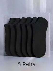10 pares de calcetines cortos invisibles de verano para hombre en blanco y negro, simples, prácticos y multifuncionales - Negro - Ver 11