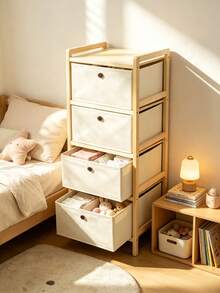 1 Piece Storage Drawer, Pull-Out Fabric Storage Box With Layered Design, Divided Compartments For Clothes And Sundries Storage, Breathable And Dust-Proof, Simple And Versatile For Bedroom And Living Room - Multiple Specifications - View 5