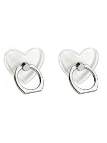 6pcs/5pcs/4pcs/3pcs/2pcs Dudukan Ponsel Transparan Kartun Lipat dengan Cincin Penahan, Bentuk Hewan, Bulat, Bunga - beraneka warna - View 27