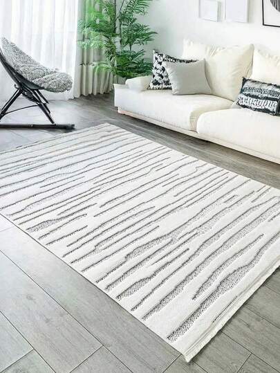 SORE White Modern Living Room Rug, Kitchen Rug, Hallway Rug, Runner