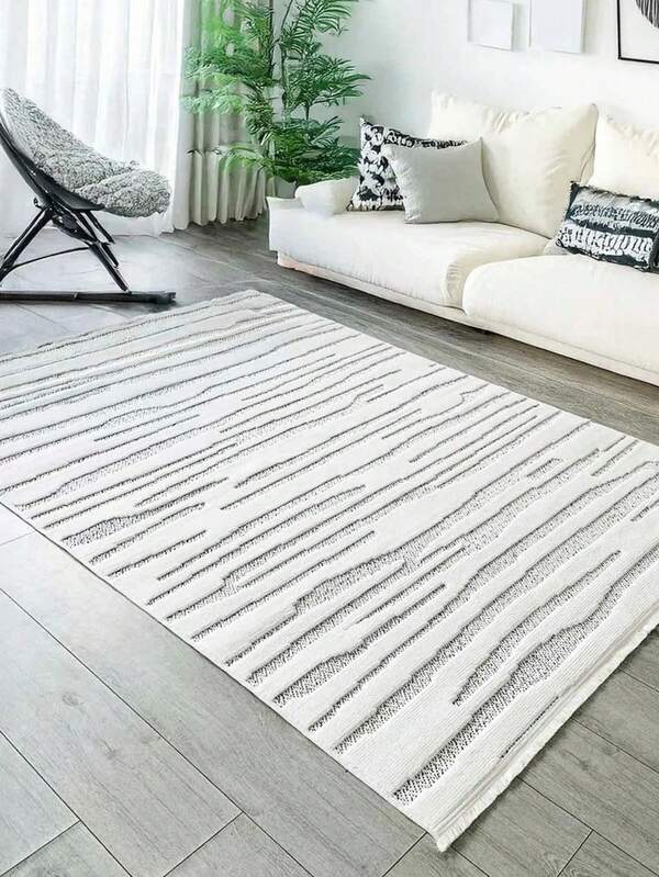 SORE White Modern Living Room Rug, Kitchen Rug, Hallway Rug, Runner