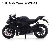 Burago 1:12 Scale Yamaha YZF-R1 Black/Red Die-Cast Motorcycle Model – Creative Desktop Ornament With Display Stand (Gift) - Multicolor - View 4