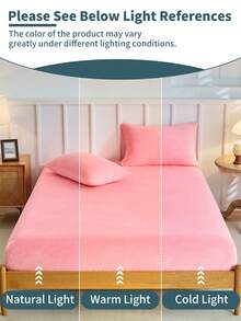 Ensemble de draps-housses 2/3 pièces, protège-matelas, couvre-lit, drap de lit doux et confortable à poche profonde, article unique sans taie d'oreiller, anti-poussière, lavable en machine, cadeau de literie, convient aux lits de taille Twin/Full/Queen/King - Rose bonbon - Voir 9