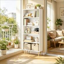 Bookshelf, Freestanding Storage Shelf, Standing Shelf, Kitchen Shelf, Storage Shelf (Shelf Only), 24 X 60 X 144 Cm - White - View 3
