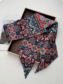 1 buah Syal Sutra Wanita Motif Kereta Kuda Gaya Fashion, Bandana, Ikat Rambut, Ikat Kepala Ideal untuk Mempercantik Penampilan Anda - MultiWarna - View 2