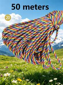 10M/50M/100M Nylon Paracord, 4mm 7-Strand - Non-Elastic Woven Rope, Suitable For Outdoor Training, Camping And DIY Activities - Multicolor - View 63