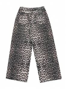Soulscape Women's Casual Leopard Print Straight Leg Jeans, Non-Stretch Long Denim Pants With Button And Pocket Details, Fashion Petite Collection Vacation Fall - Multicolor - View 7