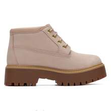 Timberland 新款防水防滑透氣中筒厚底增高女款戶外運動休閒馬丁靴 - 淺米色 - 查看 5