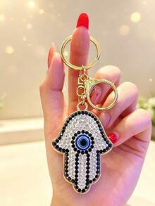 1pc Evil Eye Keychain Hip-Hop Style Car Interior Decoration Pendant Bag Charm - Multicolor - View 6