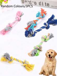 1 pieza Juguete de cuerda trenzada de color aleatorio para perros, juguete interactivo de tracción, masticación y entrenamiento de dentición, adecuado para perros y gatos, suministros para juegos de persecución en interiores y juegos al aire libre, regalo favorito para amantes de los perros y dueños de mascotas - Multicolor - Ver 8