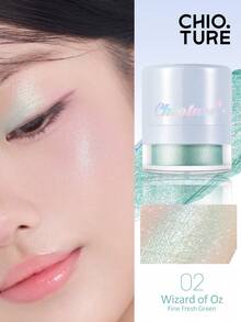 CHIOTURE Galaxy Shimmer 高光粉，鑽石閃亮高光粉，強烈閃耀珍珠光澤，多用途亮彩粉，適用於臉部、眼內角與身體，細緻閃亮修容粉，適合初學者 - 02 Wizard of Oz - 查看 2