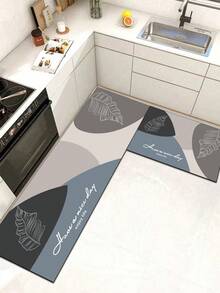 1 Pc Leaf Pattern Kitchen Mat, 3.5 Mm Soft Rubber That Absorbs Water And Is Easy To Clean. Suitable For Corridors, Bathrooms, Living Rooms, Outdoor Door Mats, And Toilets. Useable Throughout The Year And For Various Holidays. - Multicolor - View 1