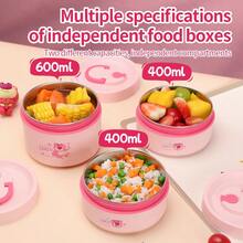 Mesuca Portable Reusable Insulated Lunch Box Set, Food Storage, Disney Lotso Bear Character Print, Pink, Insulated & Leak-Proof, Suitable For School, Office, Camping, Picnic, 3-Piece Food Container Set, 1 Set - Hot Pink - View 4