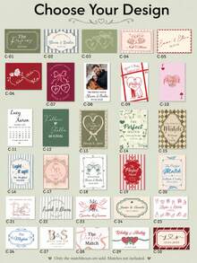 Custom Wedding Matchbox, Personalized Wedding Matchbox, Custom Luxury Matchbox, Customizable With Your Logo Or Artwork, Bridal Shower And Bachelorette Party, Perfect Match Letter Pattern, High-End Wedding Favors And Engagement Keepsakes (Matches Not Included) - Multicolor - View 10