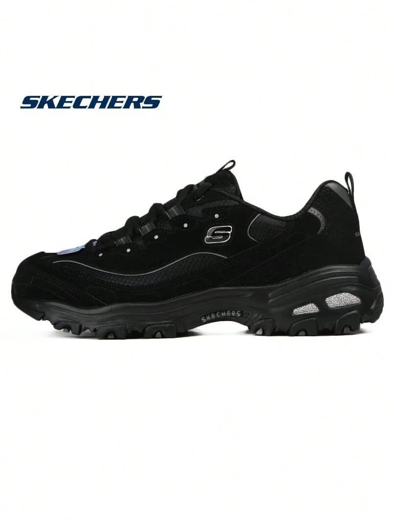 Skechers Women's D'LITES Classic Platform Chunky Sneakers Daily Commute Casual Dad Shoes - Black - View 1