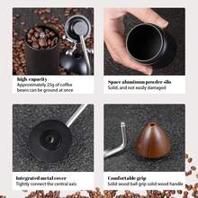 SOKANY Penggiling Kopi Manual Premium dari Baja Tahan Karat dengan Pegangan Bertekstur Pola Kisi, Desain Ergonomis, Cocok untuk Penggunaan di Rumah dan Kantor, Tidak Membutuhkan Listrik, Tahan Lama dan Mudah Dibersihkan, Aksesori Kedai Kopi - Hitam - View 3