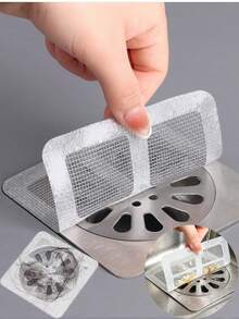 Disposable Drain Mesh Stickers For Kitchen Food Residue Filtration, Bathroom Drain Hair Catcher, Anti-Insect And Anti-Odor Drain Net, Use And Toss - A - View 3