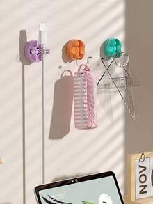 Rotating Suction Cup Open Cable Organizer, Entryway Kitchen Storage Hook, Multi-Functional Storage Gadget - Multicolor - View 3