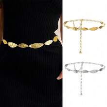 Fashionable Personalized Asymmetric Metal Alloy Large & Small Piece Patchwork Women's Waist Chain, - Butterfly - View 5