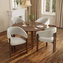 Brown Dining Chair - Metal Frame, Walnut Color - Walnut - View 1