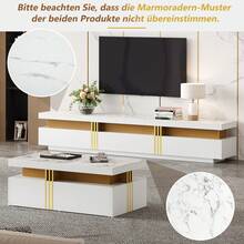 White Coffee Table - Particle Board Side Table For Living Room - 白色 - 查看 3