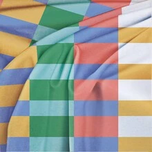 MEMNUN 1片彩色條紋格紋印花桌布，俏皮活潑的餐桌布 140*220cm/140*180cm/140*140m/90*140m) 由印花聚酯纖維材質製成 桌飾、家居裝飾、廚房裝飾、長方形桌布、正方形桌布、適合野餐、露營、派對、餐廳自助餐、家居裝飾、餐桌頂部裝飾、家居DIY - 彩色 - 查看 4