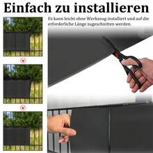 PVC Sichtschutzstreifen für Doppelstabmattenzaun UV‑beständig blickdichte Zaunfolie mit Befestigungsclips für Garten Balkon Terrasse - Anthrazit - Übersicht 4