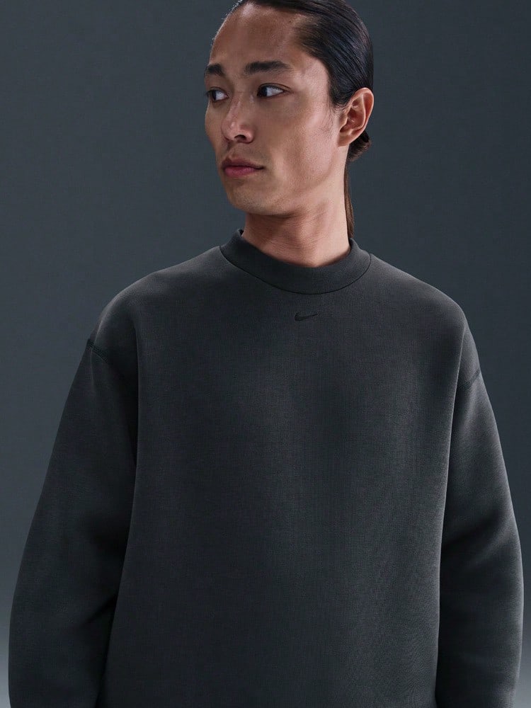 Nike Men's AS M NK TCH FLC Crew Sweatshirt Knit Pullover HV6538-060 - Black - View 1