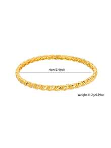 5pcs/Set 21K Gold Plated Banajer Bracelet Set, Rust-Resistant Gold Alternative, Clover & Star Shaped Precision Cut Rope Textured Bracelet, Exquisite Jewelry - 01 - View 8